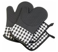 Rosenstein & Söhne – 2 gants en silicone et 2 maniques – pour sortir les plats chauds du four