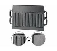 Rosenstein & Söhne 2 plaques-grils de cuisson en fonte réversibles - 51 x 23,5 cm