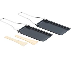 Rosenstein & Söhne 2 poêlons à fromage pour barbecue, avec manche pliable