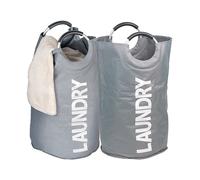 Rosenstein & Söhne 2 sacs à linge 65 L avec poignées - gris anthracite