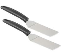 Rosenstein & Söhne 2 spatules dentées en acier inoxydable pour poêle et barbecue