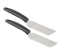 Rosenstein & Söhne 2 spatules dentées en acier inoxydable pour poêle et barbecue