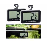 Rosenstein & Söhne Thermomètres électroniques pour réfrigérateur et congélateur - Lot de 2 Noir