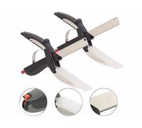 Rosenstein & Söhne 2 trancheurs de cuisine 2 en 1 : couteau-ciseaux avec mini planche à découper