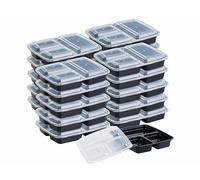 20 boîtes de conservation 3 compartiments avec couvercles - 850 ml [Rosenstein & Söhne]