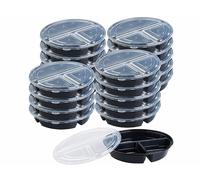 Rosenstein & Söhne 20 boîtes de conservation 3 compartiments avec couvercles - 900 ml