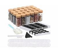 Rosenstein & Söhne 24 flacons à épices 120 ml avec étiquettes et couvercles en bambou
