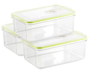 Rosenstein & Söhne 3 boîtes rectangulaires pour mise sous vide - 1,3 L