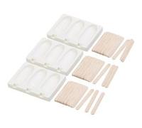 Rosenstein & Söhne : 3 moules en silicone 80 ml et 72 bâtonnets - Pour 3 glaces G