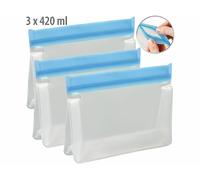 Rosenstein & Söhne 3 sachets de conservation / congélation réutilisables à fond plat - 420 ml