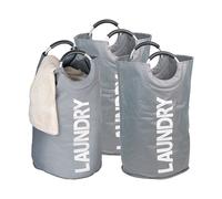 Rosenstein & Söhne 3 sacs à linge 65 L avec poignées - gris anthracite