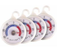 Rosenstein & Söhne 4 thermomètres de réfrigérateur avec zones colorées Ø 51 mm