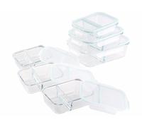 Rosenstein & Söhne 6 boîtes de conservation en verre à 2 compartiments