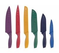 Rosenstein & Söhne 6 couteaux de cuisine colorés en acier inoxydable