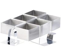 Rosenstein & Söhne – 6 emporte-pièces carrés 8 x 8 cm avec poussoir et support