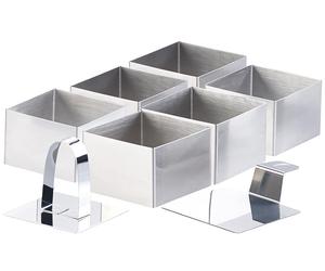 Rosenstein & Söhne 6 emporte-pièces carrés 8 x 8 cm avec poussoir & support