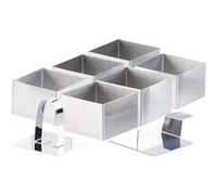 Rosenstein & Söhne – 6 emporte-pièces carrés 8 x 8 cm avec poussoir et support