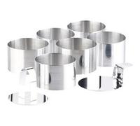 Rosenstein & Söhne – Emporte-pièces 6 ronds Ø 8 cm avec poussoir et support – Inox