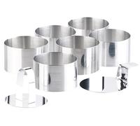 Rosenstein & Söhne – Emporte-pièces 6 ronds Ø 8 cm avec poussoir et support – Inox