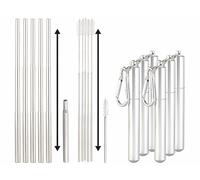 Rosenstein & Söhne 6 pailles télescopiques en acier inoxydable avec goupillons et étuis