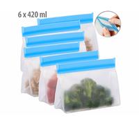 Rosenstein & Söhne 6 sachets de conservation / congélation réutilisables à fond plat - 420 ml