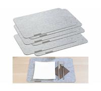 Rosenstein & Söhne 6 sets de table en feutre - 45 x 30 cm - Gris clair