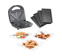 Rosenstein & Söhne Appareil à croque-monsieur 800 W avec fonctions gaufrier et grill de table