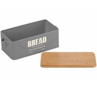 Rosenstein & Söhne Boîte à pain rétro 7 L en acier et bambou