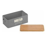 Rosenstein & Söhne Boîte à pain rétro 7 L en acier et bambou