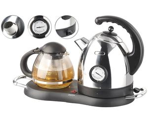 Rosenstein & Söhne Bouilloire avec théière, affichage température et plaque chauffante