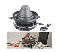 Rosenstein & Söhne Chapeau tatare électrique 1500W 3 en 1 avec appareil à raclette - 6 personnes