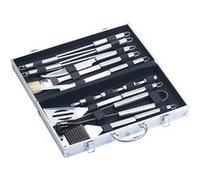 : Couverts à barbecue en acier inoxydable avec coffret en aluminium, 14 pièces