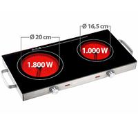Rosenstein & Söhne Double plaque de cuisson vitrocéramique Ø 16/20 cm