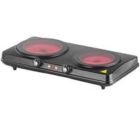 Rosenstein & Söhne - Plaque de cuisson vitrocéramique double 2000 W infrarouge noir