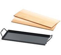 Rosenstein & Söhne Ensemble de 2 planches à fumer en bois de cèdre avec plaque en métal