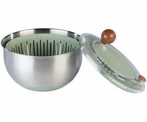 Rosenstein & Söhne Essoreuse à salade 4,7 L avec saladier en acier inoxydable
