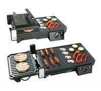 Rosenstein & Söhne Grille-viande & plancha électrique de table 2 en 1, 2000 W