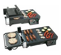 Rosenstein & Söhne – Grille-viande et plancha électrique de table 2 en 1, 2000 W