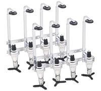 Rosenstein & Söhne Lot de 2 porte-bouteilles et doseurs en aluminium - Fixation murale (porte-bouteilles de bar, porte-bouteilles avec doseur, décapsuleur)