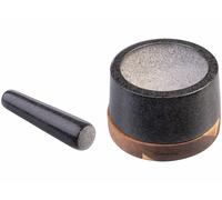 Rosenstein & Söhne Mortier Ø 14 cm et pilon en granit avec support en bois