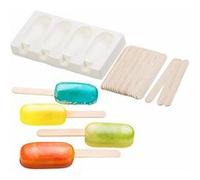 Moule En Silicone 70 Ml Et 24 Bâtonnets - Pour 4 Glaces