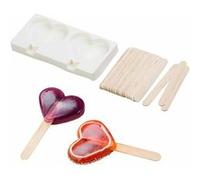: Moule en silicone forme cour 80 ml et 24 bâtonnets - Pour 2 glaces