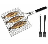 Rosenstein & Söhne Panier grille pour barbecue en acier inoxydable avec pinceaux