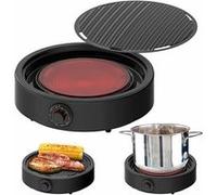 Rosenstein & Söhne : Plaque de cuisson vitrocéramique et gril à chaleur infrarouge 2000 W G