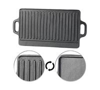 Rosenstein & Söhne Plaque de gril réversible en fonte - 40 x 21 cm