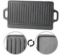 Rosenstein & Söhne – Plaque de gril réversible en fonte 40 x 21 cm
