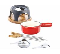 Rosenstein & Söhne Service à fondue en fonte émaillée, Ø 16 cm