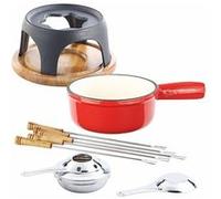 Service à fondue en fonte émaillée, Ø 16 cm [Rosenstein & Söhne]