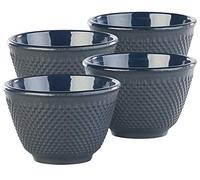 Rosenstein & Söhne Set de 4 tasses à thé style Arare japonais Noir