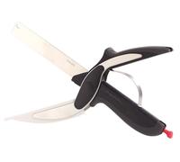 Rosenstein & Söhne Trancheur de cuisine 2 en 1 : couteau-ciseaux avec mini planche à découper